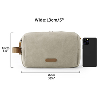 Trousse de Toilette et de Maquillage Femme en Toile, Entièrement Ouverte, Résistante à l'Eau, pour Rasage et Cosmétiques, Sac de Voyage Organisateur