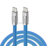 Câble adaptateur secteur USB C vers TYPE C en alliage de zinc en silicone liquide 120W Câble de charge rapide Câble de charge mural Android