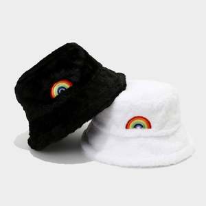 Sombreros de Pescador Peludos con Bordado de Logotipo Personalizado y Diseño de Arcoíris - Product Image 2