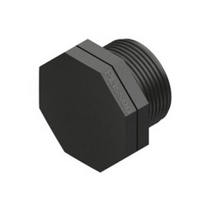 Raccordo filettato esagonale in acciaio nero da 3/4 di pollice per impianti idraulici - Product Image 1