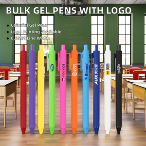 2025 gran oferta logotipo personalizado 0,5mm bolígrafos de Gel directo de fábrica Neutral Negro Azul Rojo plástico estudiante suministros de oficina - Product Image 2