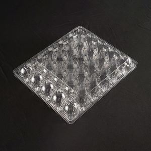 Bandeja de plástico transparente rectangular de PET con 30 orificios para huevos de codorniz, organizador de huevos desechable con tapa, muestras gratis - Product Image 3