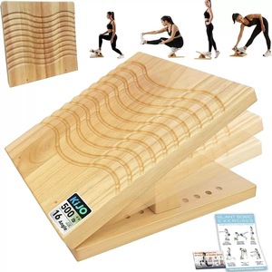 Tabla de estiramiento de madera, pedal inclinable para fitness, tabla de estiramiento de pantorrillas, tabla de estiramiento ajustable para ejercicios de gimnasio - Product Image 1