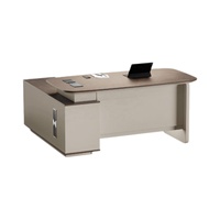 Bureau de direction moderne convertible et modulaire en bois et PVC avec tiroir, fourni par l'usine, table de travail informatique économique pour le personnel de bureau à domicile