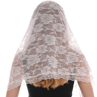 Style espagnol dentelle florale mantille catholique église voile doux dentelle tête couvrant latine messe prière foulard pour les femmes