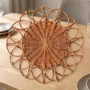 Eco Friendly Bamboo Bohemian Style Placemat Charger <b>Plate</b> Table Accessories <b>Mats</b> Pads Home Decoration Customized Color Wholesale - Product Image 1