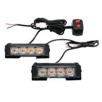 לומן גבוה 4 LED אחד-כדי-שני רכב רשת מהבהב אזהרת אורות חירום רכב בטיחות זהירות משואת Strobe אור רכב אזהרת אור