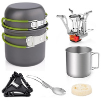 Ultraleichtes Aluminium-Outdoor-Kochgeschirrset zum Wandern und Picknicken von Camping töpfen aus strap azier fähigem Metall