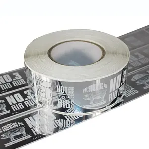 High Quality Custom Bopp Sticker Label Glossy Metallic Shiny Silver Waterproof Vinyl Material for Food Packaging