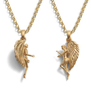 Collana con Ciondolo Angelo e Diavolo in Ottone Placcato Oro, Gioielli Personalizzati con Logo Gemnel - Product Image 3