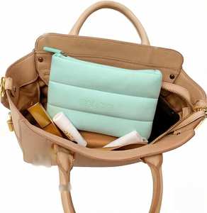 Sacs de rangement cosmétiques matelassés de haute qualité, sacs de maquillage imperméables en néoprène, pochette zippée pour soins de la peau avec logo - Product Image 6