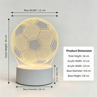 Lampe Led à illusion 3D en acrylique, lumière USB à 3 couleurs, contrôle par bouton, veilleuse à intensité variable, décoration de chevet et de bureau