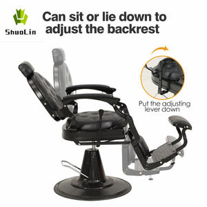 Chaise de coiffure traditionnelle robuste rouge, mobilier de salon de beauté antique, <span class=keywords><strong>cuir</strong></span> synthétique, pour salons de coiffure et stylistes - Product Image 2