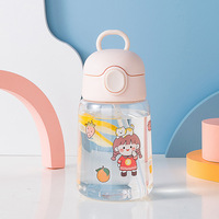Botella de Agua de Plástico para Niños, Linda Botella de Agua de Plástico para Niños, para Viajes al Aire Libre y la Escuela