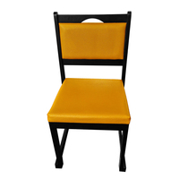 Silla de Comedor Moderna con Marco de Madera Negra, Tapizada en Tela, Apilable, para Sala de Estar u Oficina en Casa