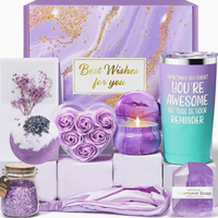 Coffret cadeau de spa de luxe Lovsens avec diffuseur de parfum pour voiture, bombes de bain, masque pour les yeux, souvenir romantique