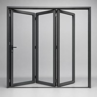 Porte extérieure en aluminium à double battant sur mesure avec accessoires allemands à double vitrage, vérifiée pour l'entrée de villa et de jardin