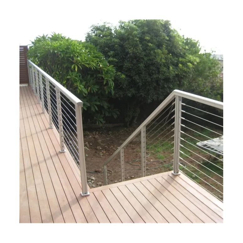 Deck railings stainless steel cable wire rope design painted post handrail