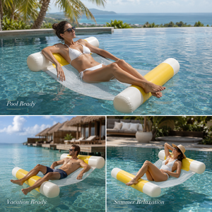 Adult Inflatable Pool <strong>Hammock</strong> Float with Cooling Mesh Center Dual Air Pillow for Pool Beach Resort OEM Wholesale Factory Sale - Product Image 5