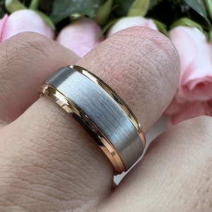 Anello in Tungsteno Bicolore Oro Rosa 8mm di Coolstyle Jewelry, Vendita all'Ingrosso, per Uomo e Donna, Dropshipping, Fede Nuziale alla Moda - Product Image 6
