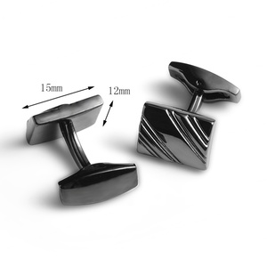 Mancuernillas de Diseño Clásico, Estilo Francés, Color Negro, Textura Alta, Accesorio de Moda - Product Image 4