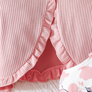 ชุดเสื้อโค้ทและเดรสลายดอกไม้แขนยาวระบายอากาศได้ดีสไตล์จีนสำหรับเด็กผู้หญิงแบบสองชิ้น - Product Image 3