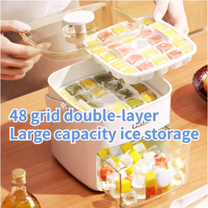 48 lưới Báo Chí loại hai lớp công suất lớn dễ dàng để demold <span class=keywords><strong>Ice</strong></span> <span class=keywords><strong>Cube</strong></span> khuôn <span class=keywords><strong>Ice</strong></span> Maker Máy <span class=keywords><strong>Ice</strong></span> <span class=keywords><strong>Cube</strong></span> khay với lưu trữ trường hợp - Product Image 3