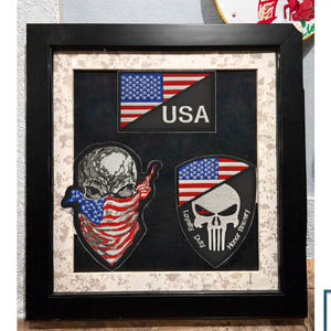 American Flag Embroidered Patch Tactical Uniform Canvas Fabric Sequins Black White Hook Loop Closure USA Inspired Hats <b>Accessory</b> - Product Image 2