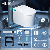 WC intelligent électrique de luxe OEM/ODM mural avec télécommande, auto-nettoyant, siphon en P, siège chauffant automatique