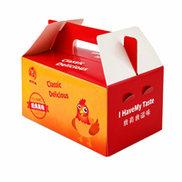 Individuell Bedruckte Gebratenes-Hähnchen-Box Papier-Takeaway-Verpackung mit Tragegriff für Fast Food