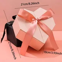 Kotak Hadiah Kertas Kraft Berbentuk Hati Warna Merah Muda yang Dapat Disesuaikan, Terbuat dari Bahan Daur Ulang PPWR, Berorientasi Embossed, untuk Hadiah Valentine, Ulang Tahun, dan Pesta.