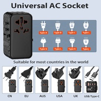 Worldplug 85W GaN téléphone portable charge câble rétractable Type C adaptateur de voyage international chargeur adaptateur de voyage universel