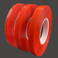 Film PET transparent, ruban adhésif acrylique double face, adhérence forte, doublure rouge pour montage d'écran tactile d'appareil électronique