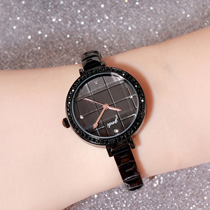 <b>Rose</b> gold temperament watch women's trendy checkered creative <b>bracelet</b> watch student waterproof fashion watch - Product Image 5