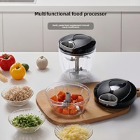 Huishoudelijke multifunctionele plastic voedselprocessor, compacte knoflookpers en -snijder, handmatige knoflookpers