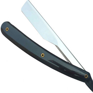 Rasoir de barbier droit en acier inoxydable de haute qualité avec manche en plastique pour le soin de la barbe masculine, rasoirs de barbier personnalisés en gros - Product Image 3