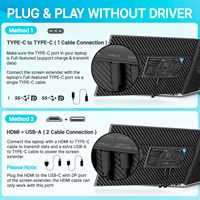 LOGO personnalisé Maximiser la productivité Port USB C 15.6 "Deuxième extension d'écran à prix d'usine