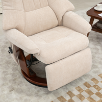 Fauteuil inclinable de massage Accent Leisure avec revêtement en tissu, sans électricité, pour salon, école, atelier et chambre à coucher, pieds en bois