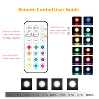 Lumière LED pour armoire à 13 couleurs avec télécommande, variateur d'intensité, lumière nocturne infrarouge moderne RGB, étanche, alimentée par batterie pour la maison