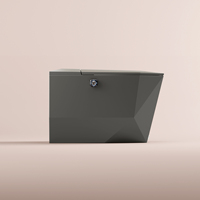 WC Connecté Intelligent Monobloc de Luxe Noir à Forme Créative avec Chasse Automatique