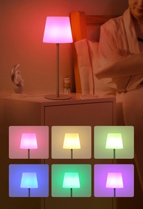 Ngoài trời không thấm nước ánh sáng ban đêm ấm Trắng + RGB không dây LED không dây giường bàn đèn bàn - Product Image 3
