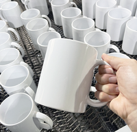 Tazas de Café de Porcelana de 11 oz para Sublimación, Recubrimiento Ecológico, Apto para Alimentos, Apto para Microondas, Personalizables, Blancas, Precio de Fábrica Económico