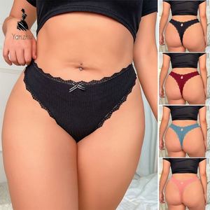 YZ 2026 Bragas de Encaje para Mujer, Ropa Interior Sexy, Tanga de Encaje en Contraste, Tallas Grandes - Product Image 1