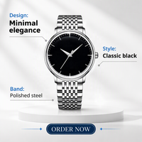 Montre pour homme à mouvement mécanique automatique, bracelet en cuir et acier inoxydable, lumineuse, style hip-hop, sport, mode, affaires, 5BAR