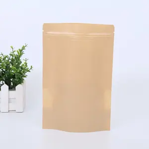 Wholesale Price Custom Kraft Brown Paper Snack Plastic Packaging Bags With Clear Window