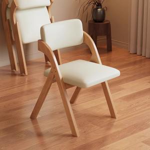 Sedia <span class=keywords><strong>da</strong></span> <span class=keywords><strong>Pranzo</strong></span> in Legno Massello con Telaio Scuro Pieghevole e Morbido Cuscino Beige in Stile Vintage Arredo per Casa e Ufficio per Soggiorno e Hotel - Product Image 2