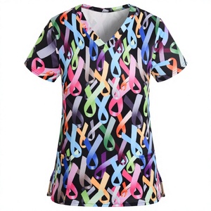 Cheap Wholesale Medical Doctor Nurse Hospital Unisex Jogger Nursing <b>Scrub</b> Custom Logo Knitted Spandex/Polyester <b>Scrubs</b> <b>Uniform</b> - Product Image 2