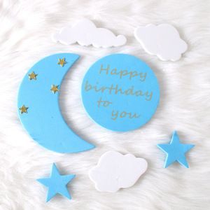 Décorations de gâteau d'<span class=keywords><strong>anniversaire</strong></span> en forme de lune, nuages et étoiles pour baby shower, en <span class=keywords><strong>EVA</strong></span> - Product Image 6
