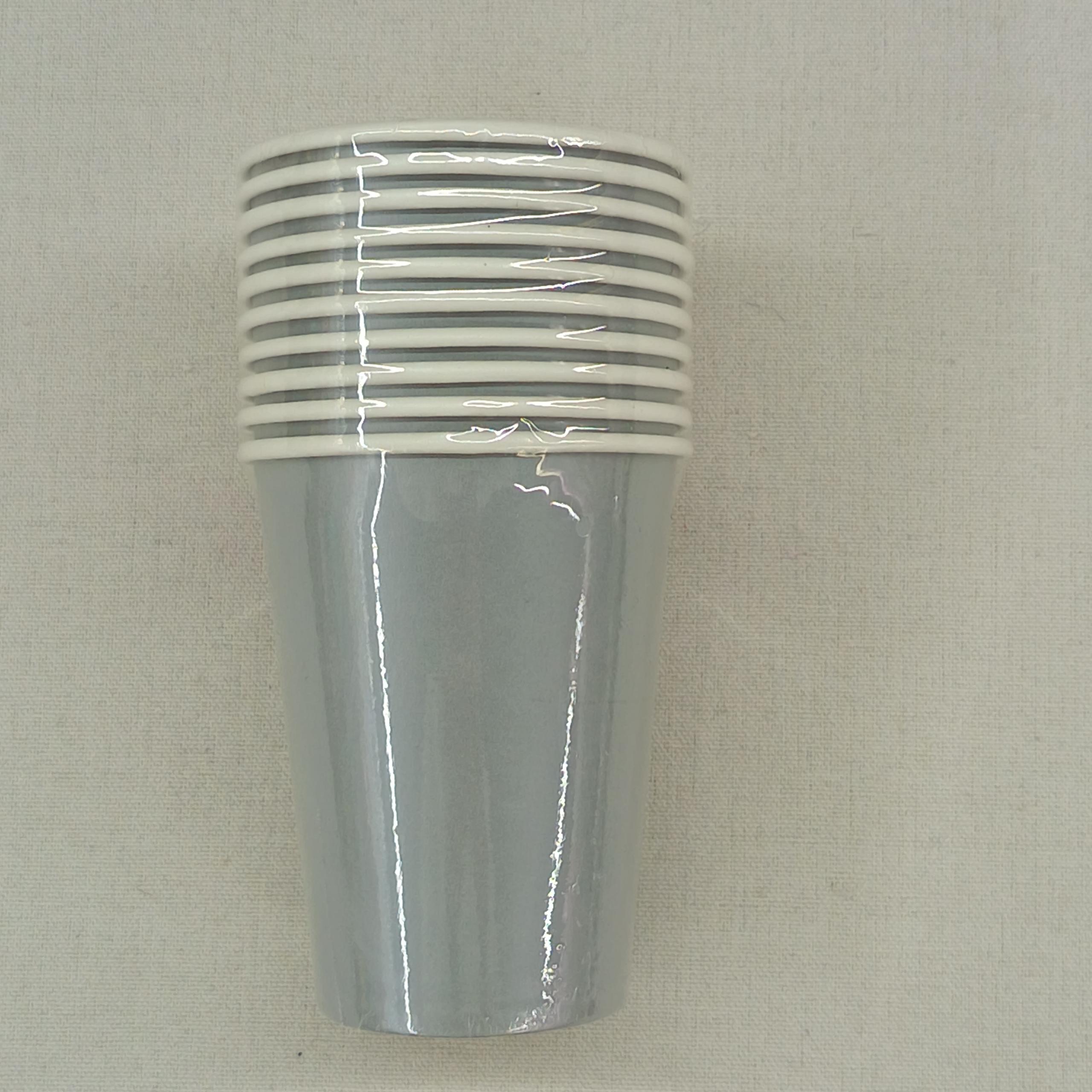 Vaso de papel plateado de 9 oz * 10 unidades