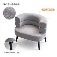 Fauteuil rembourré moderne style ours avec pieds en bois massif pour salon, chambre ou hôtel